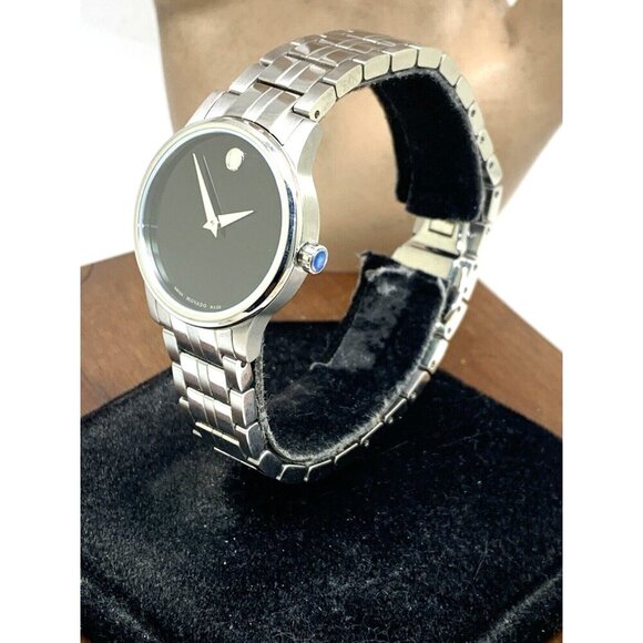 Movado Women\'s Watch 0607537 Museum Swiss Quartz Black Dial Silver Steel 28mm main image 10